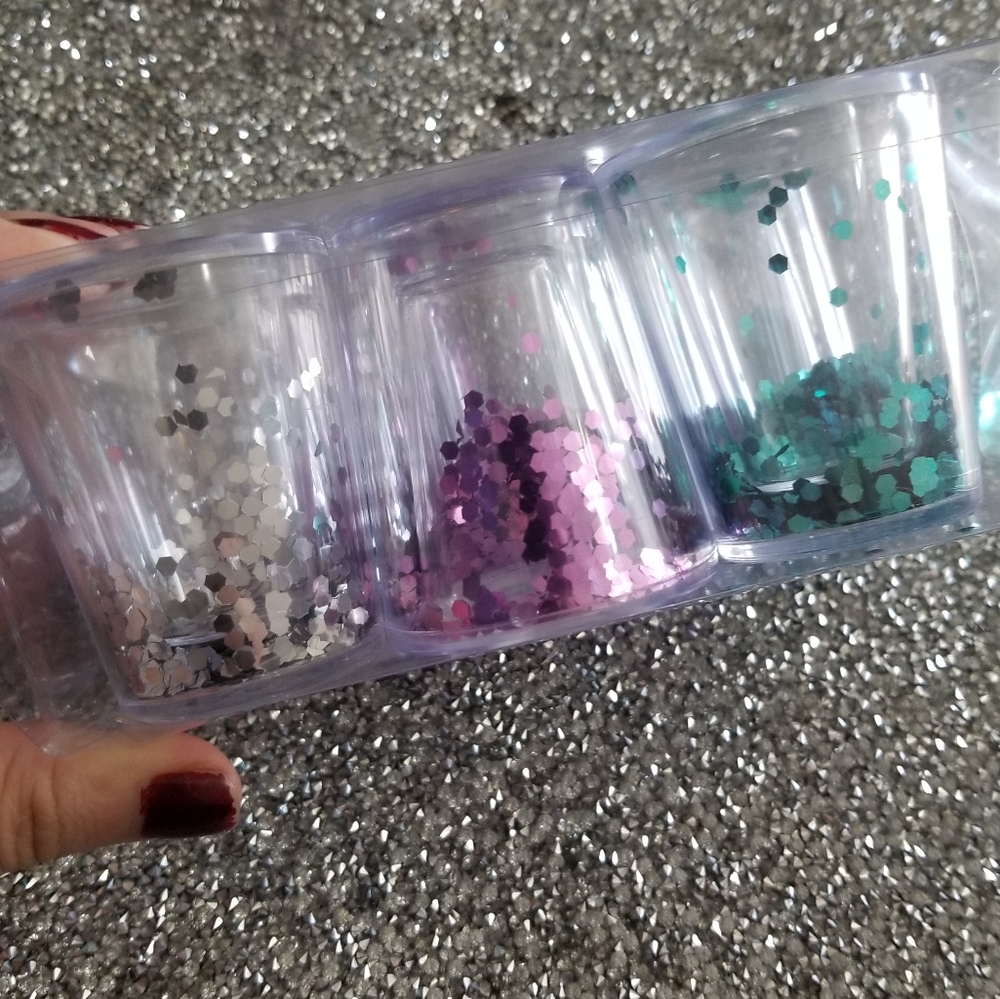 3 Glitter Shotglasses